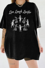 Live Laugh Lucifer Funny Witchcraft  Dancing with the Devil Tee For Women