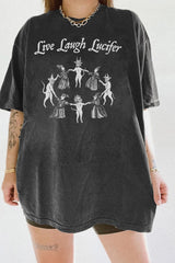 Live Laugh Lucifer Funny Witchcraft  Dancing with the Devil Tee For Women