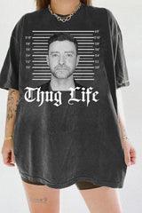 Justin Timberlake Mugshot Thug Life Tee For Women