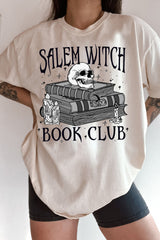 Salem Witch Book Club Funny Halloween Tee For Women