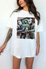 Scary Movie Horror Halloween Coffee Tee For Women