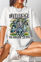 Beetlejuice It's Show Time Horror Characters Tee For Women