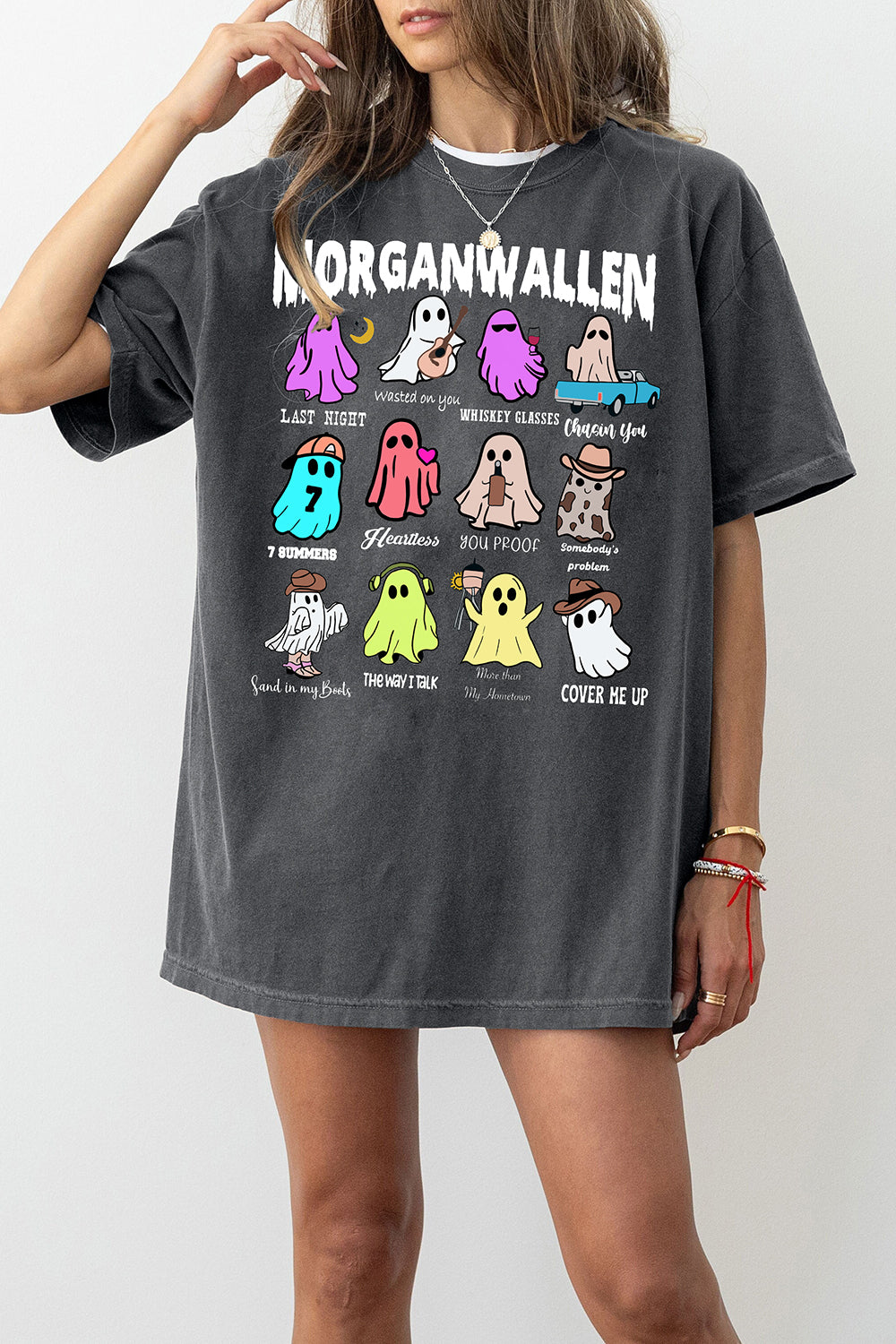 Halloween Morgan Wallen Ghost Tee For Women