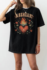 Vintage Fire-heart To Whatever End Tee For Women