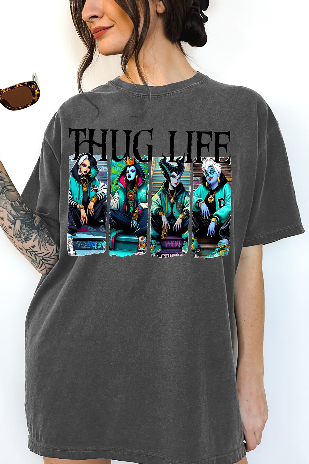 Halloween Villains Thug Life Friends Horror Characters Tee For Women