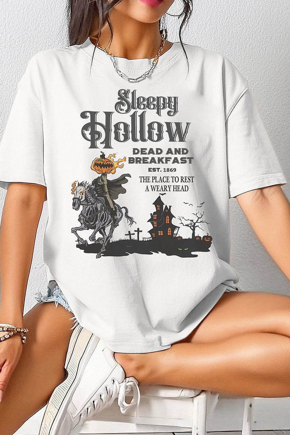 Vintage Halloween Scary Sleepy Hollow Tee For Women