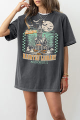 Bookish Halloween Haunted Library Tee For Women