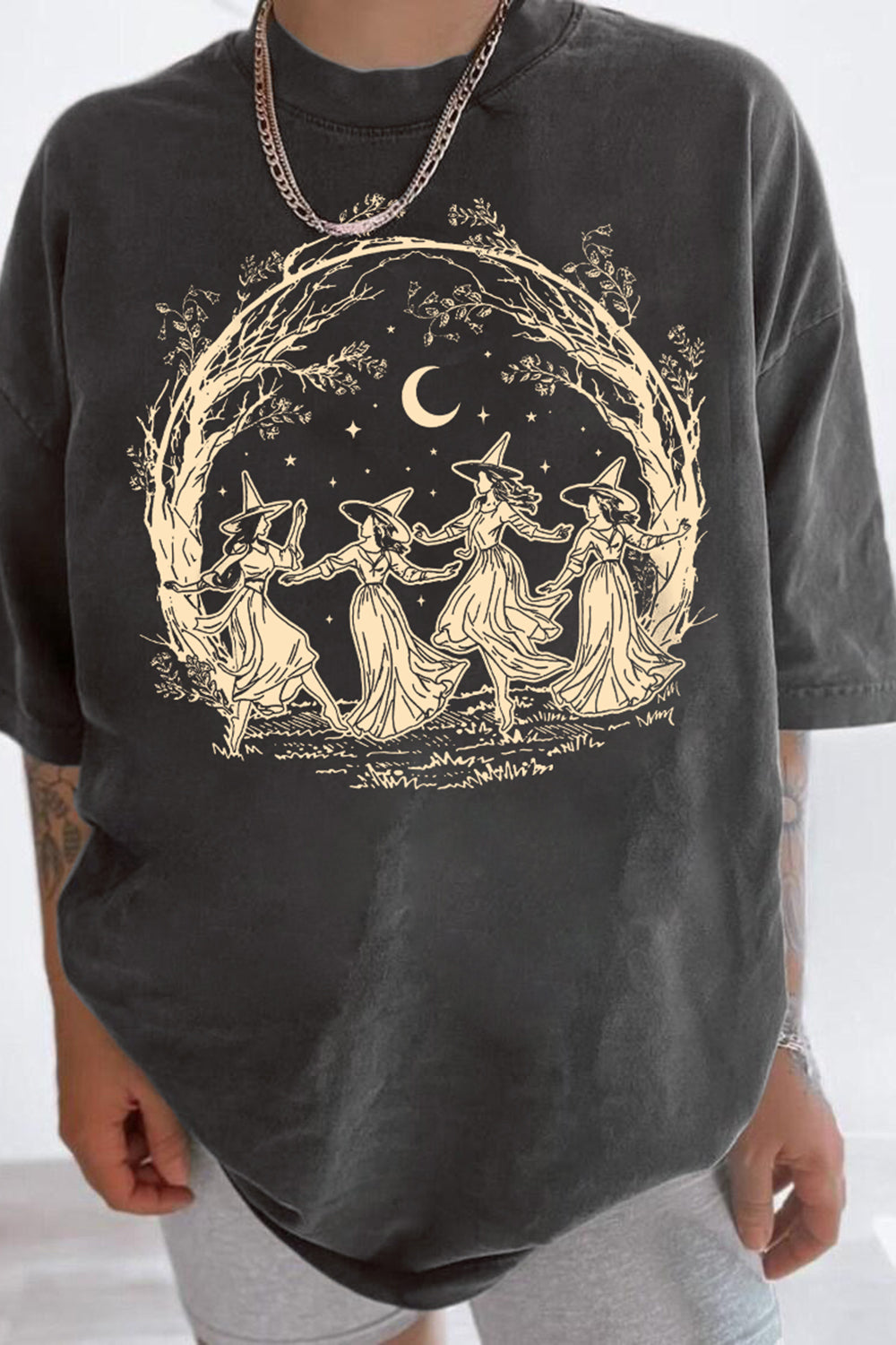 Halloween Witches Vintage Tee For Women