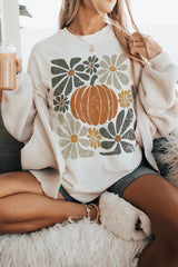 Pumpkin Boho Floral Fall Pumpkin Season Tee For Women