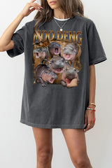 Cute Moo Deng Graphic Tee For Women