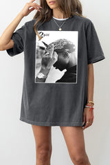 2Pac Middle Finger Graphic Tee For Women