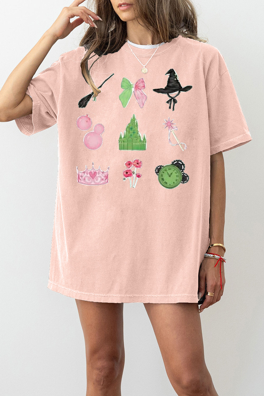 Witch Pink and Green Tee For Women