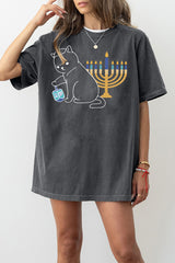 Hanukkah Cat Holiday Hanukkah Tee For Women