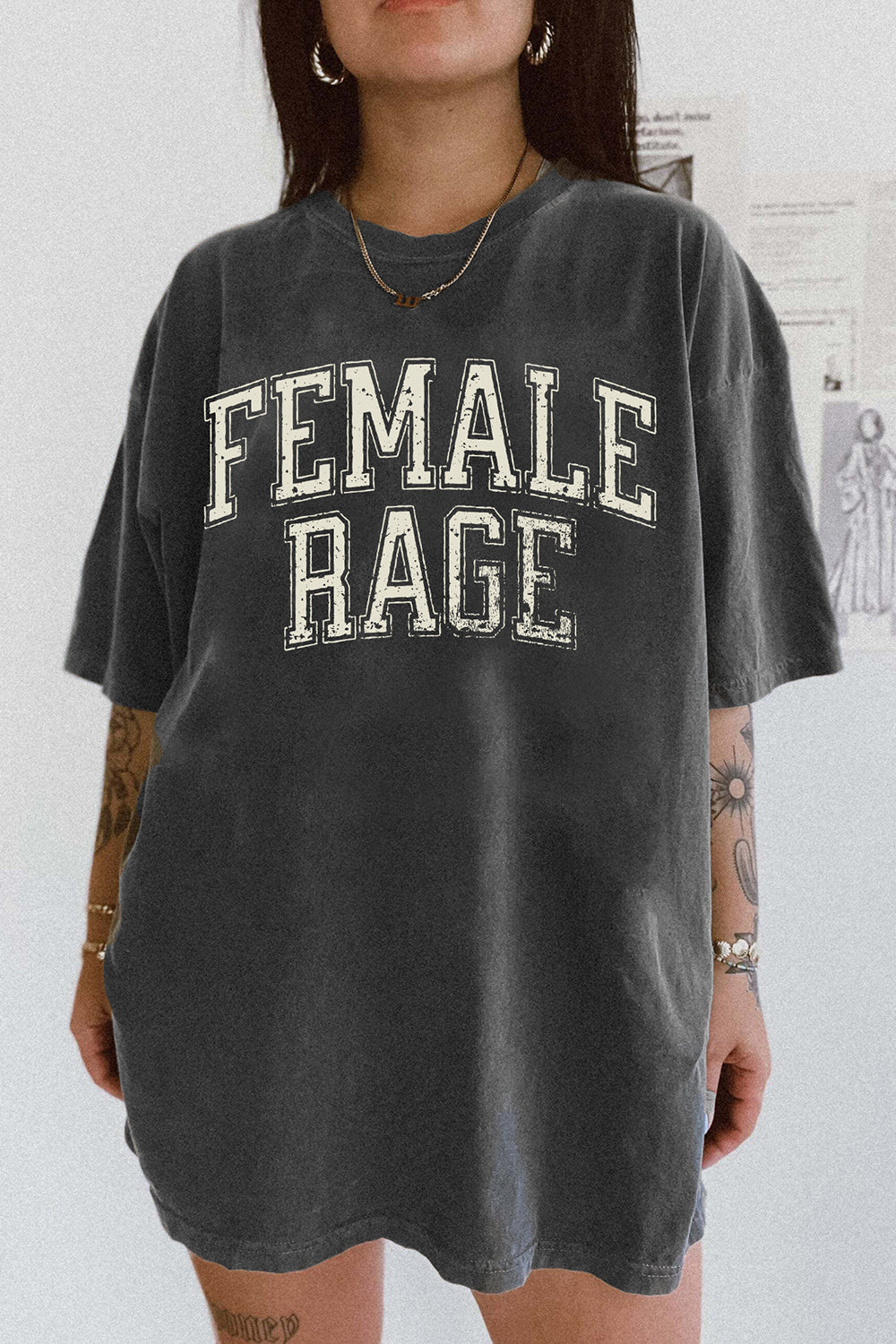 Female Rage Vintage Womens Rights Girl Power Tee For Women