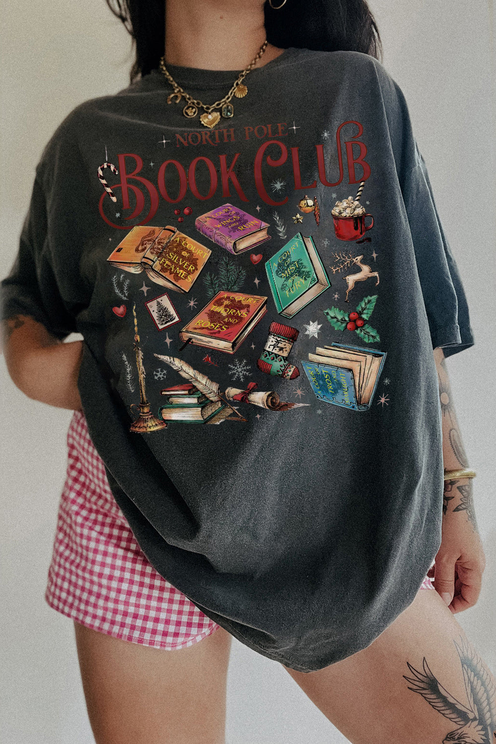 Book Club Christmas North Pole Tee For Women