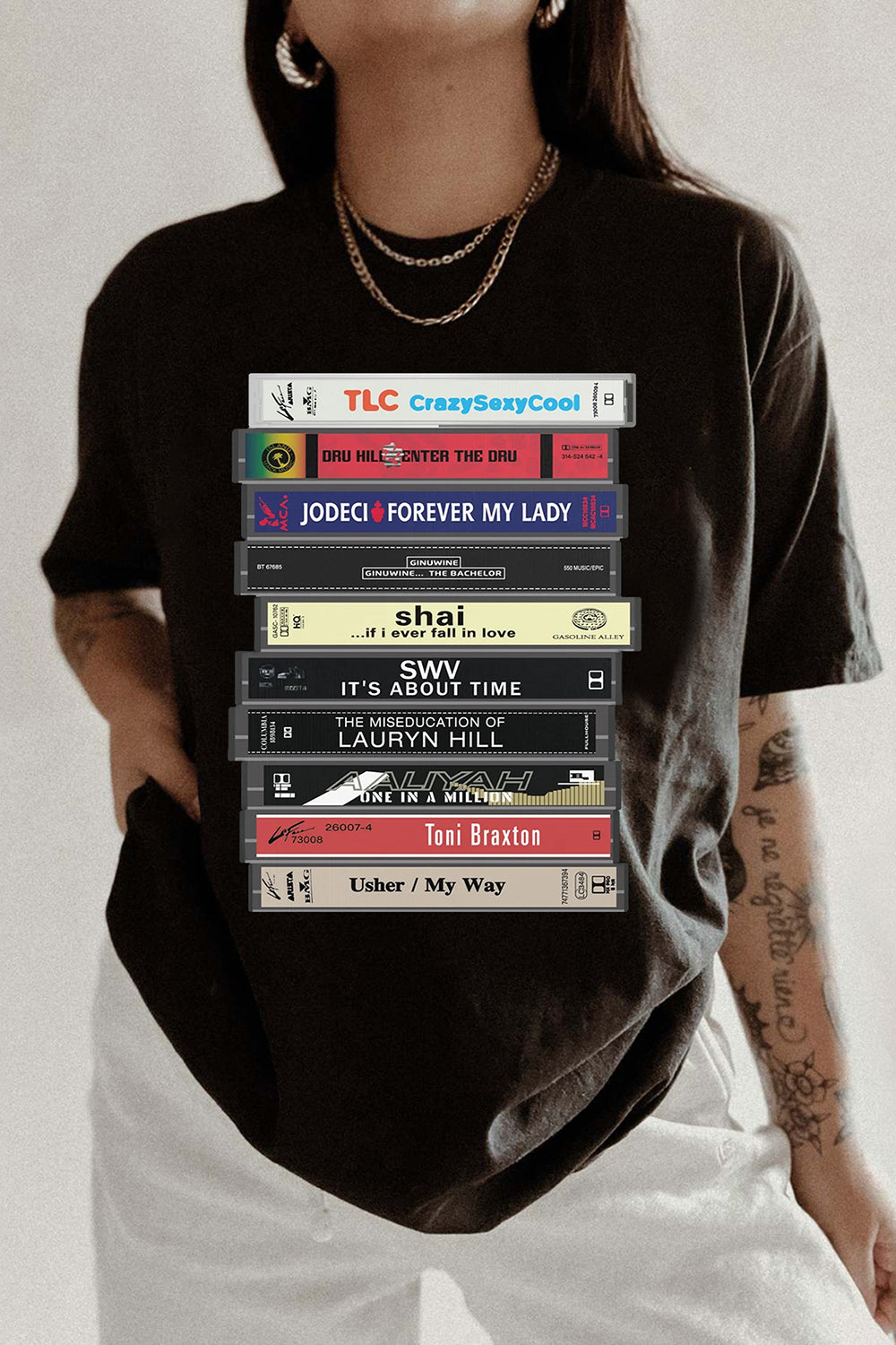 90s Music Cassettes Graphic Tee For Women