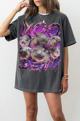 Moo Deng Vintage 90s  Hippo Meme Tee For Women