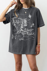 Middle Earth Map LOTR Merch Tee For Women