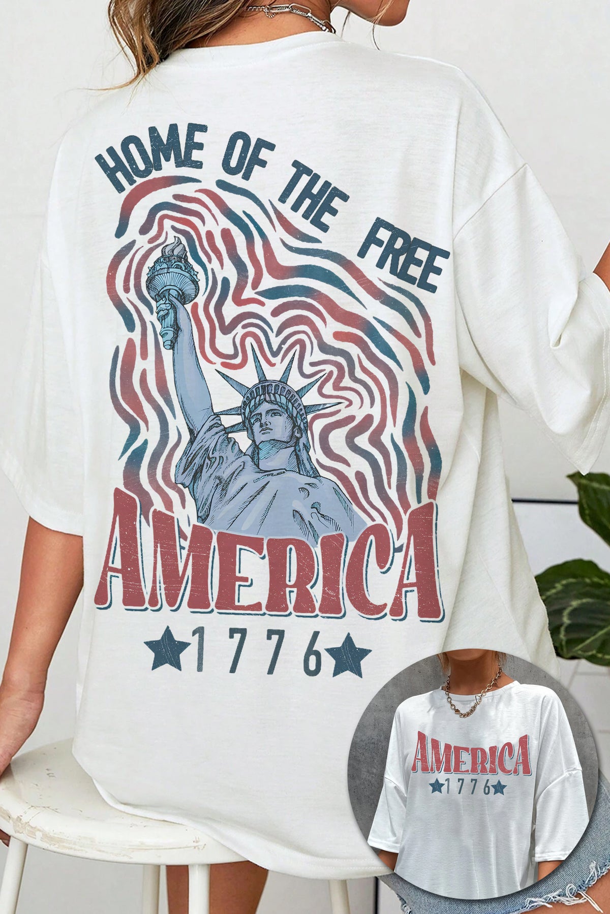 July 4th Patriotic  Tee For Women