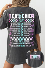 Retro Teacher Tour Front and Back Print Tee For Women