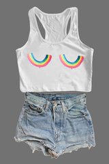 Rainbow Titties Crop Tank For Women