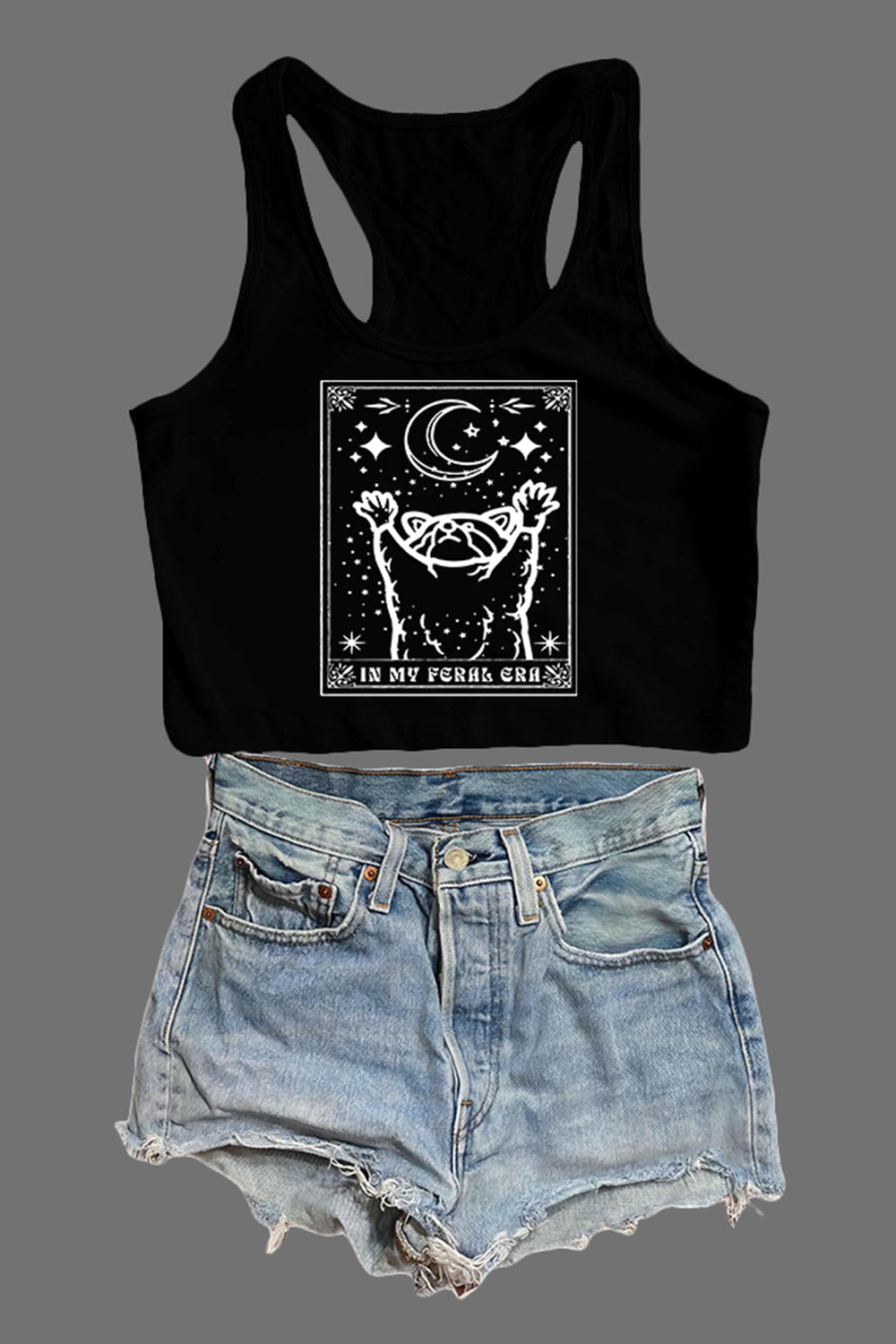 In My Feral Era Raccoon Crop Tank For Women