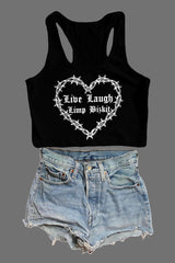 Live Laugh Limp Bizkit Gothic Crop Tank For Women