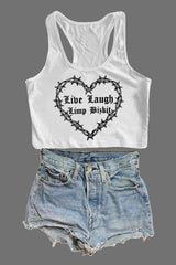 Live Laugh Limp Bizkit Gothic Crop Tank For Women