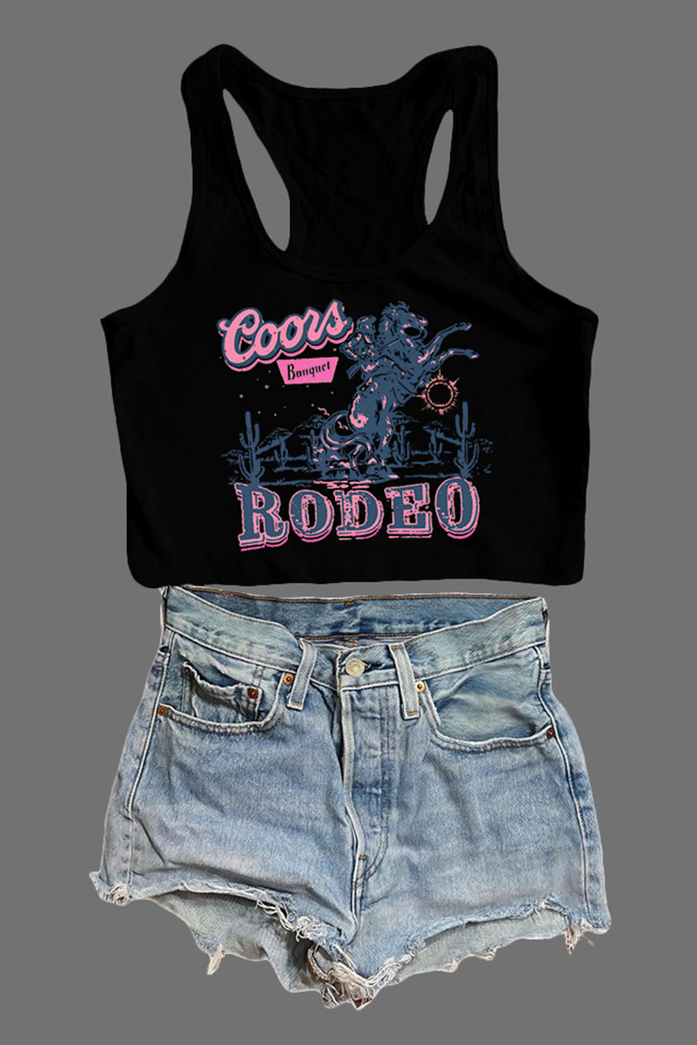 Western Cowgirl Coors Rodeo Crop Tank For Women