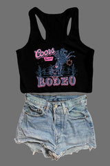 Western Cowgirl Coors Rodeo Crop Tank For Women