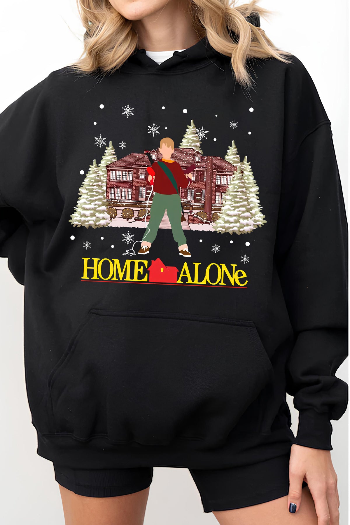 Home Alone Christmas Fleece Hoodie For Women