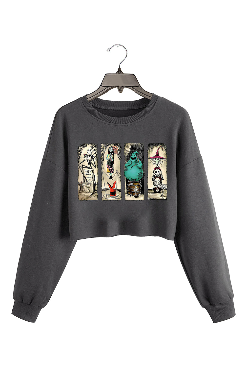 Retro Haunted Mansion The Nightmare Before Christmas Crop Sweatshirt For Women