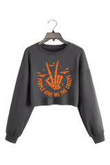 People Give Me The Creeps Halloween Crop Sweatshirt For Women