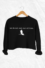 We Do Not Eat Our Allies Fourth Wing Dragon Basgiath War College Crop Sweatshirt For Women