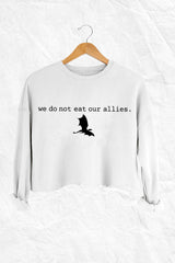 We Do Not Eat Our Allies Fourth Wing Dragon Basgiath War College Crop Sweatshirt For Women