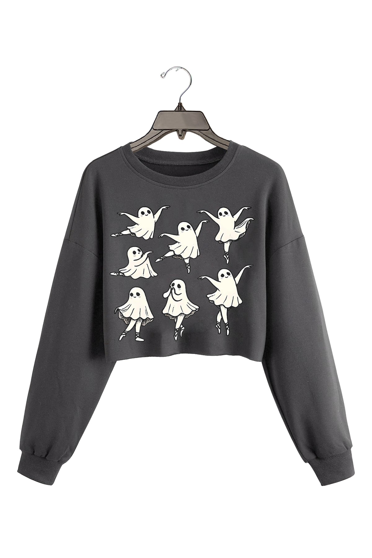 Cute Ballet Ghost Dance Crop Sweatshirt For Women