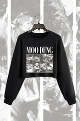 Trendy Hippo Moo Deng Crop Sweatshirt For Women