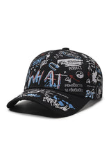 Graffiti Letters Printed Baseball Cap - Unisex