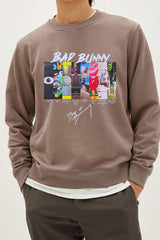 badbunny round neck long sleeve sweatshirt