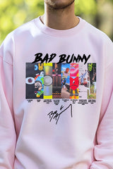 badbunny round neck long sleeve sweatshirt