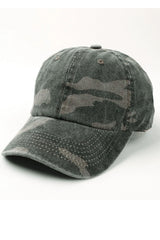 Washed Denim Camouflage Baseball Cap - Unisex