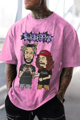 Washed cotton $uicideboy$ men's short-sleeved T-shirt