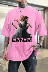 Washed cotton Eminem Tshirt-MEN