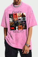 Washed cotton Raised on 90's R&B Album Cover short-sleeved Tshirts