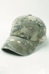 Washed Denim Camouflage Baseball Cap - Unisex